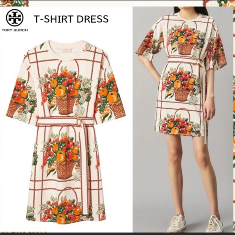 Tory Burch Belted Fruit Basket T-shirt Dress